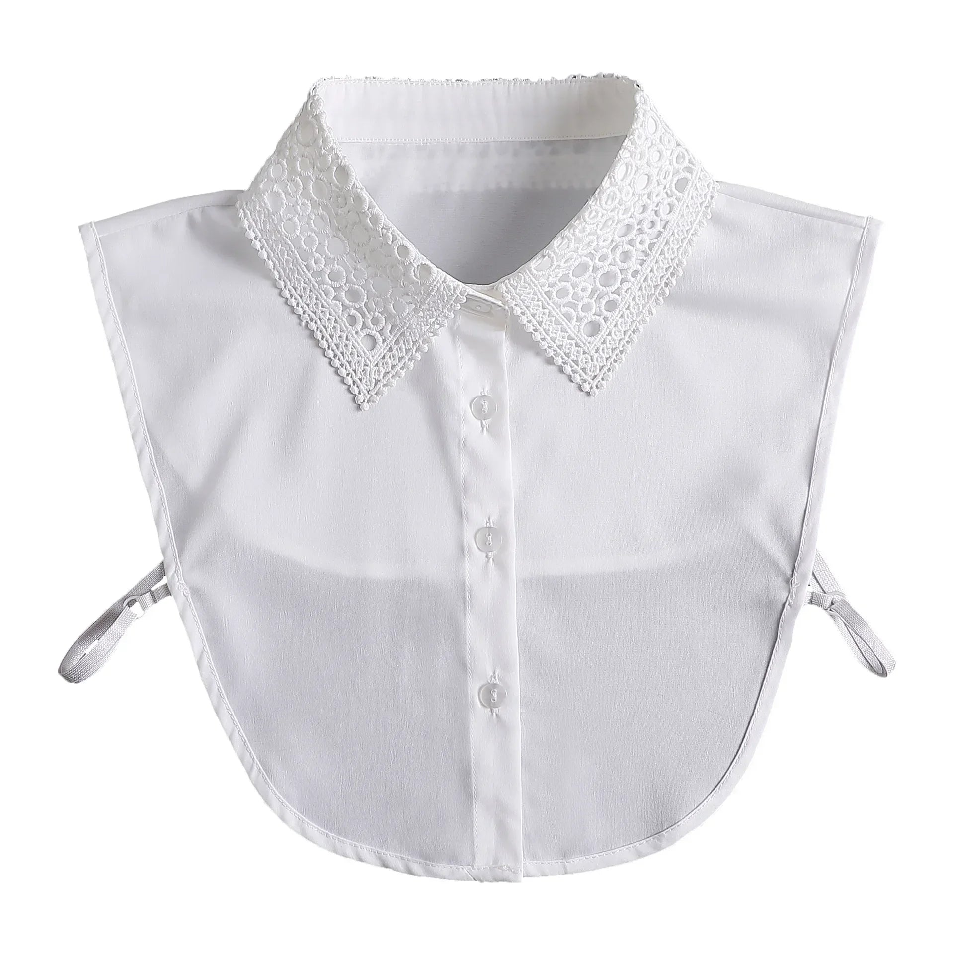 Fashion 2025 Front Tie White Fake Collar for Women Stand Detachable Collar Fake Girls Vintage Lace Ladies False Blouse Collar